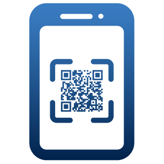Icon of a smartphone displaying a QR code on its screen, representing scanning codes. Associated with the phrase 'Scan Codes'.