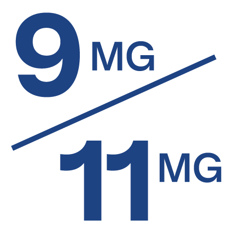 Icon indicating ZYN Ultra is available in 9mg and 11mg strengths.