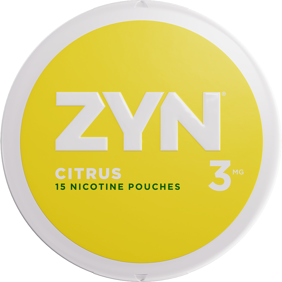 ZYN Citrus 3mg can with yellow label