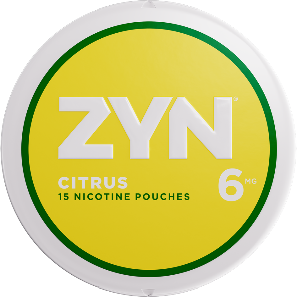 ZYN Citrus 6mg can with yellow label
