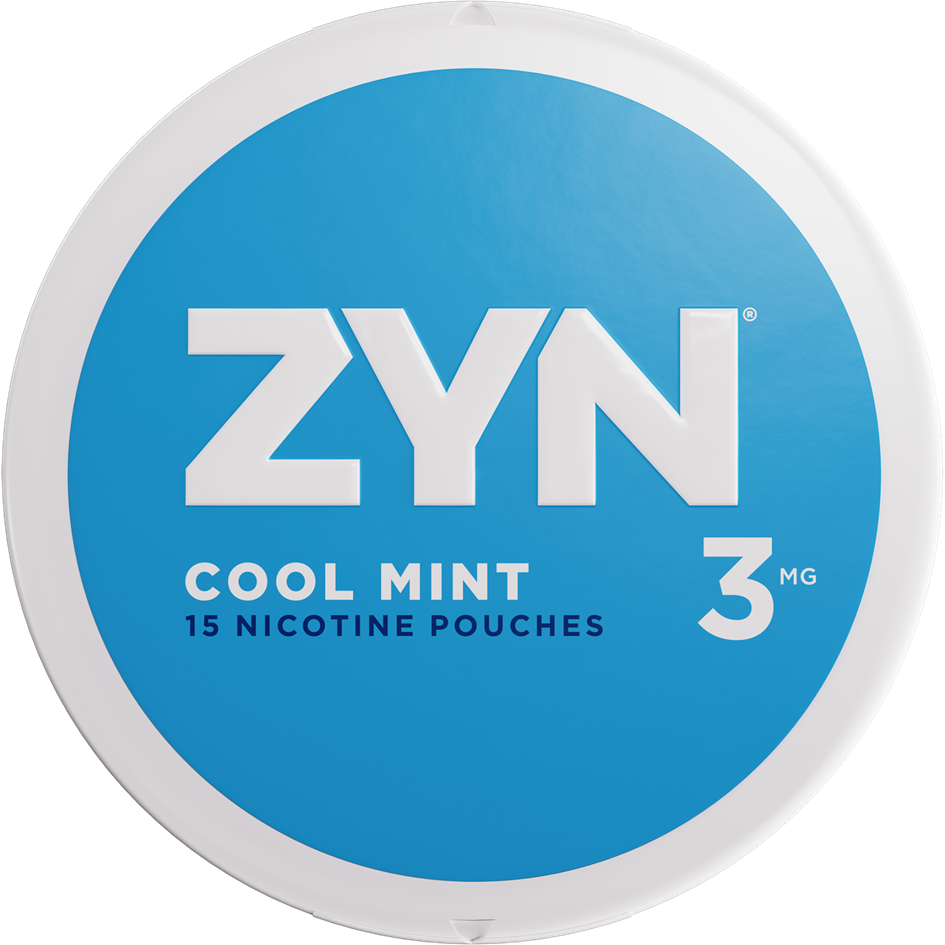 ZYN Cool Mint 3mg can with cyan label